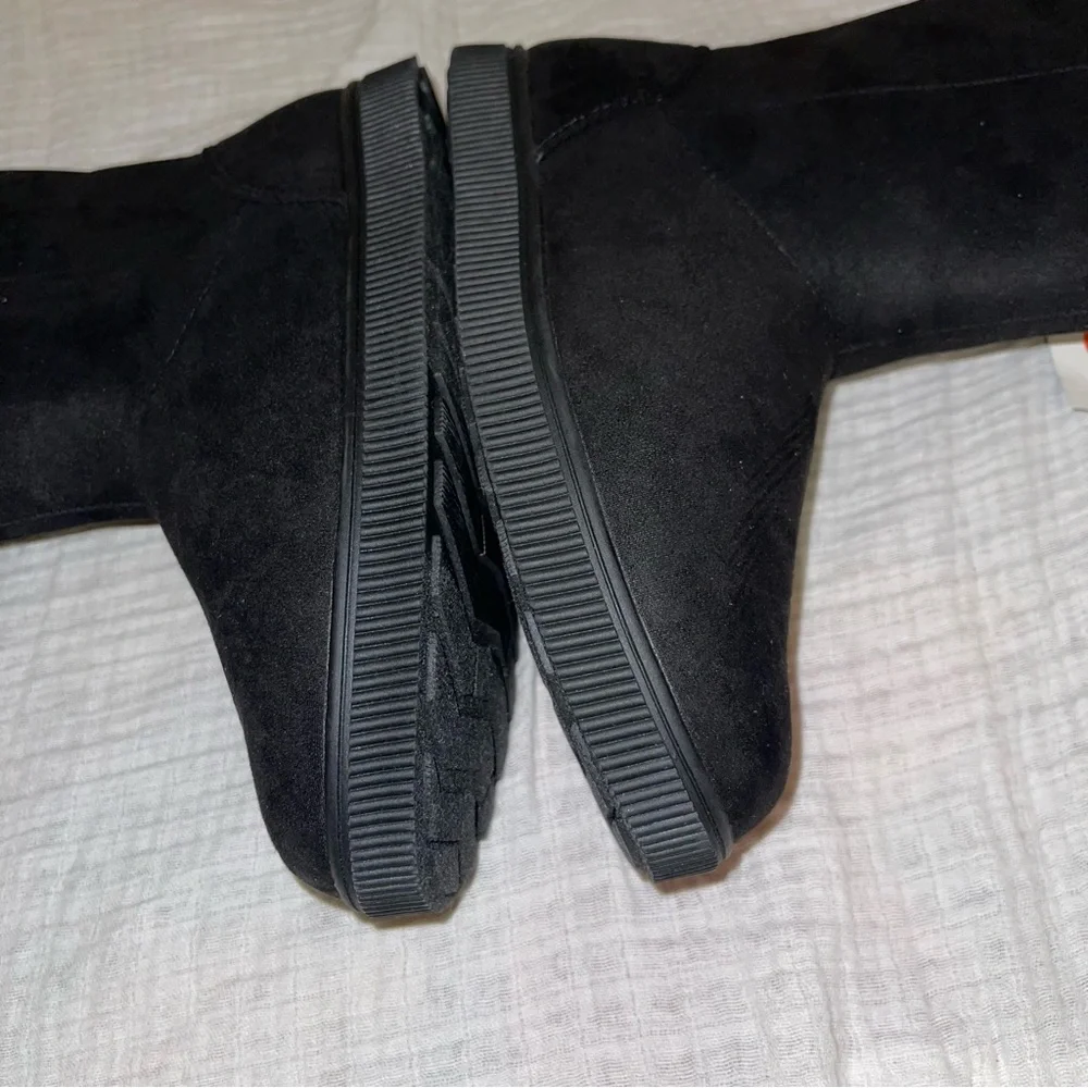 Girl’s Cat & Jack Black/Natalia Tall Shearling Style Boots - size 3 - Picture 6 of 11